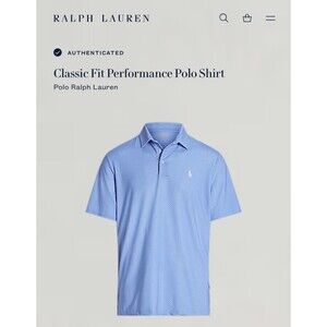 Polo Ralph Lauren Performance Polo Mens XL Blue Geometric Diamond Classic Fit